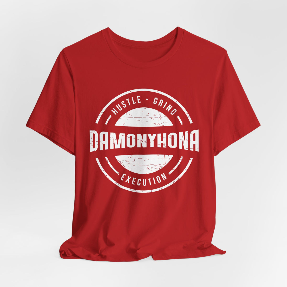 Damonyhona Hustle Grind Execution T-Shirt — Vintage Circle Logo Tee