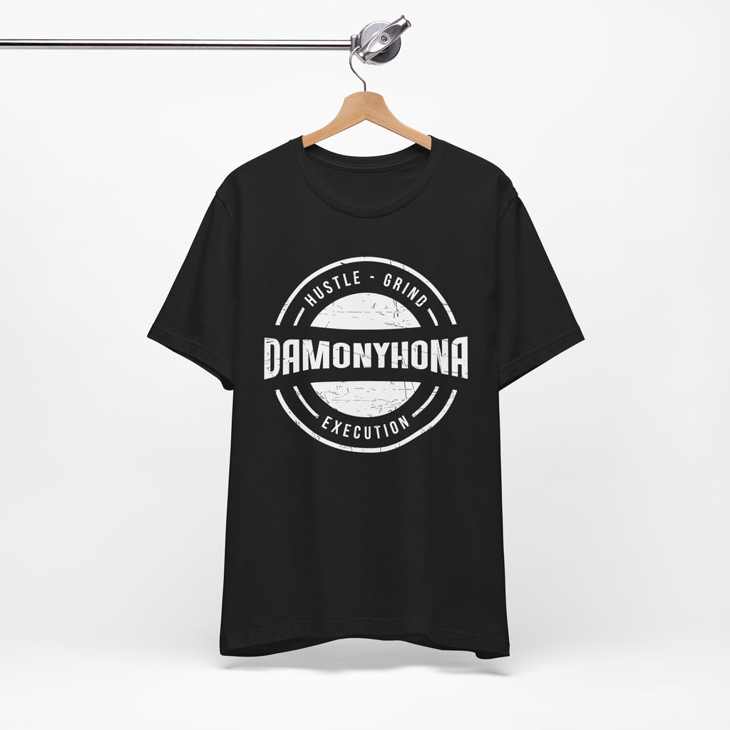 Damonyhona Hustle Grind Execution T-Shirt — Vintage Circle Logo Tee