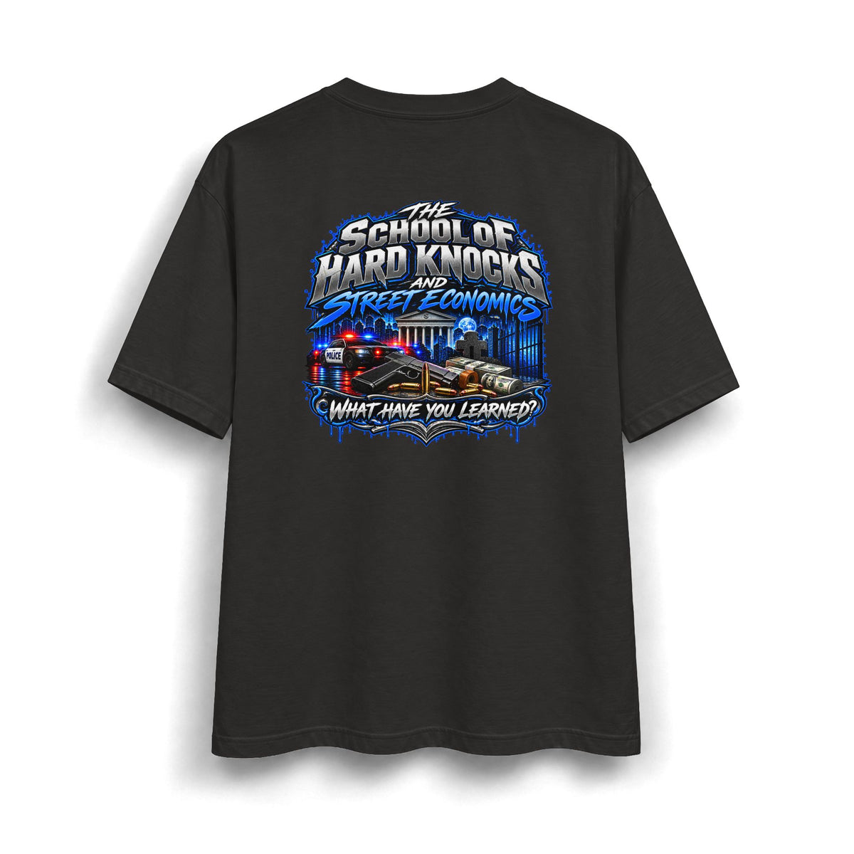 School of Hard Knocks – Blue Edition | Damonyhona Heavyweight Streetwear Tee