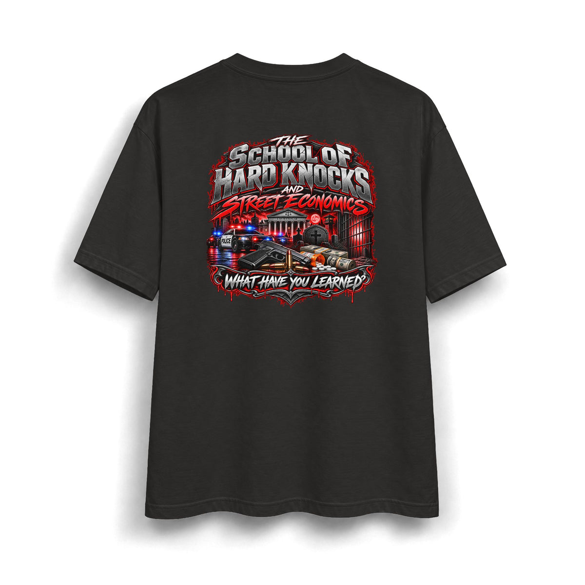 School of Hard Knocks – Red Edition | Damonyhona Heavyweight Streetwear Tee