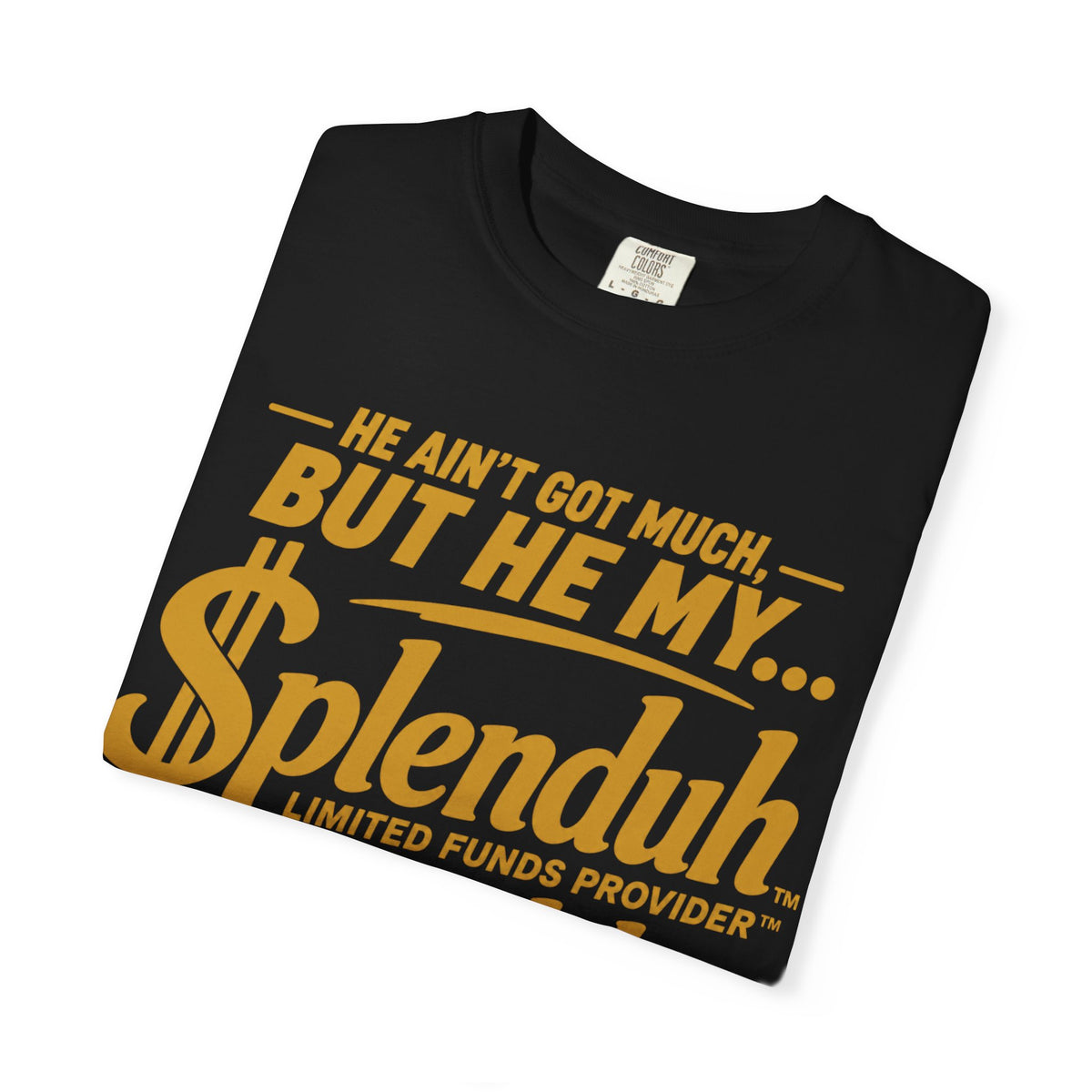 Couples Limited Funds Provider™ | Splenduh Zaddy™ T-Shirt — "He Ain't Got Much, But He My Splenduh" Graphic Tee