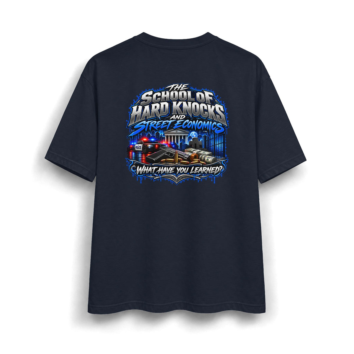 School of Hard Knocks – Blue Edition | Damonyhona Heavyweight Streetwear Tee